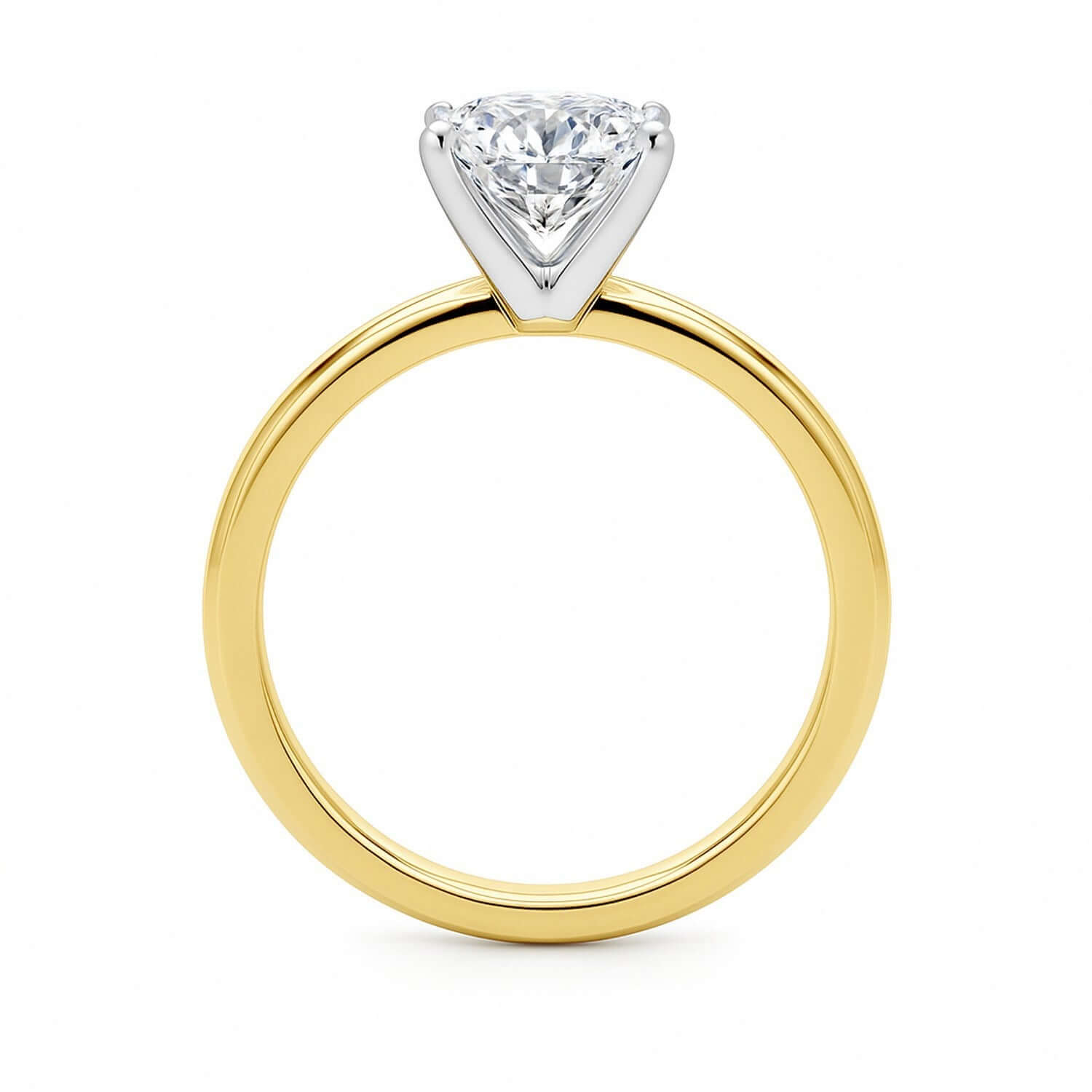 1.5 Carat Cushion Cut Lab Grown IGI G/VS1 Diamond Solitaire Ring in 10K Yellow Gold - Ellanice