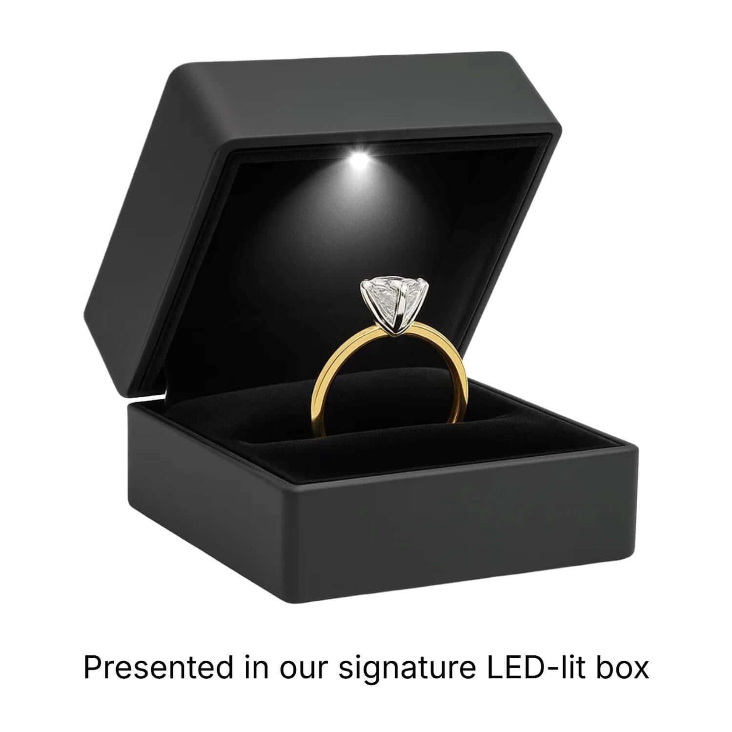 1.5 Carat Cushion Cut Lab Grown IGI G/VS1 Diamond Solitaire Ring in 10K Yellow Gold - Ellanice