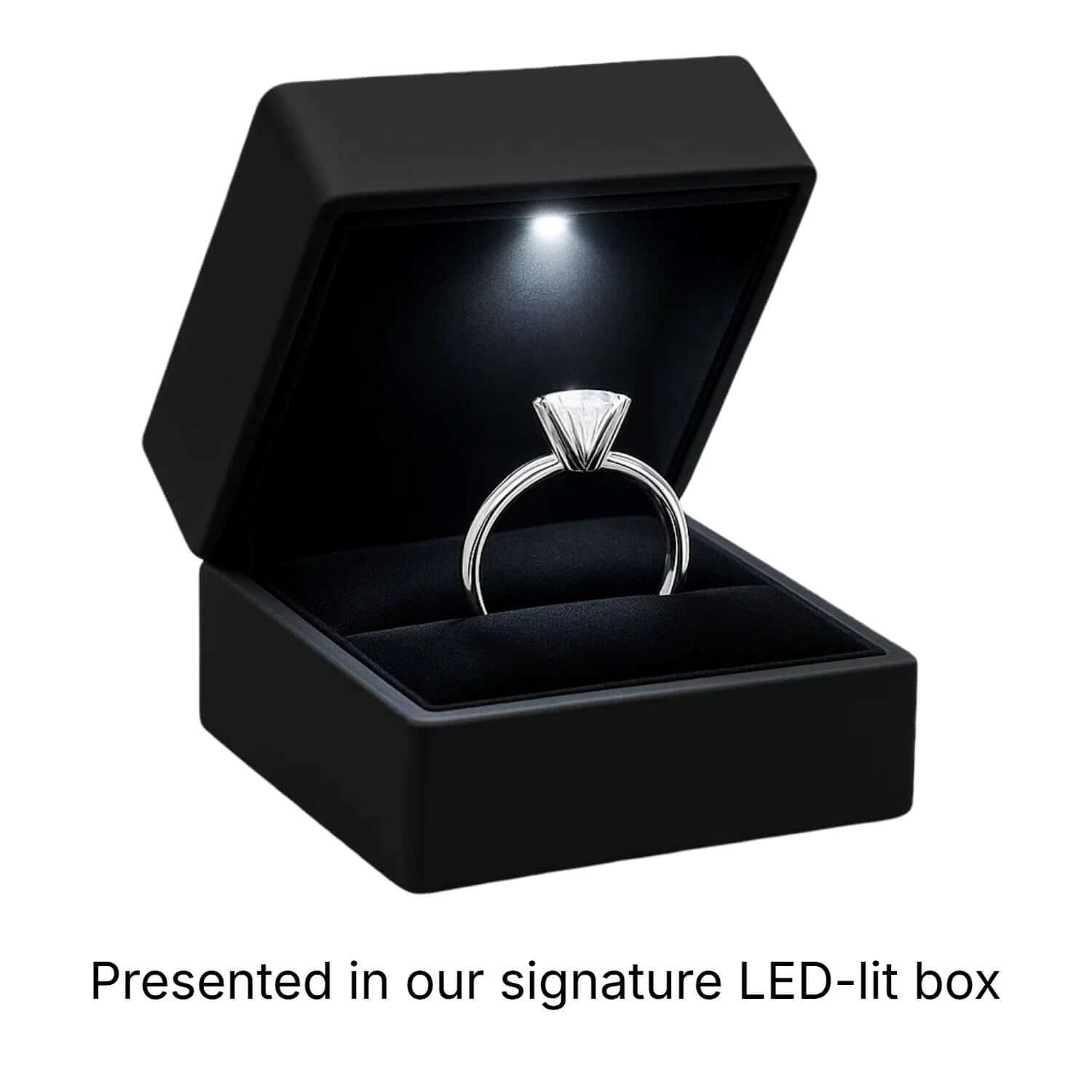 1 Carat Princess Lab Grown IGI G/VS1 Diamond Solitaire Ring in Sterling Silver - Ellanice