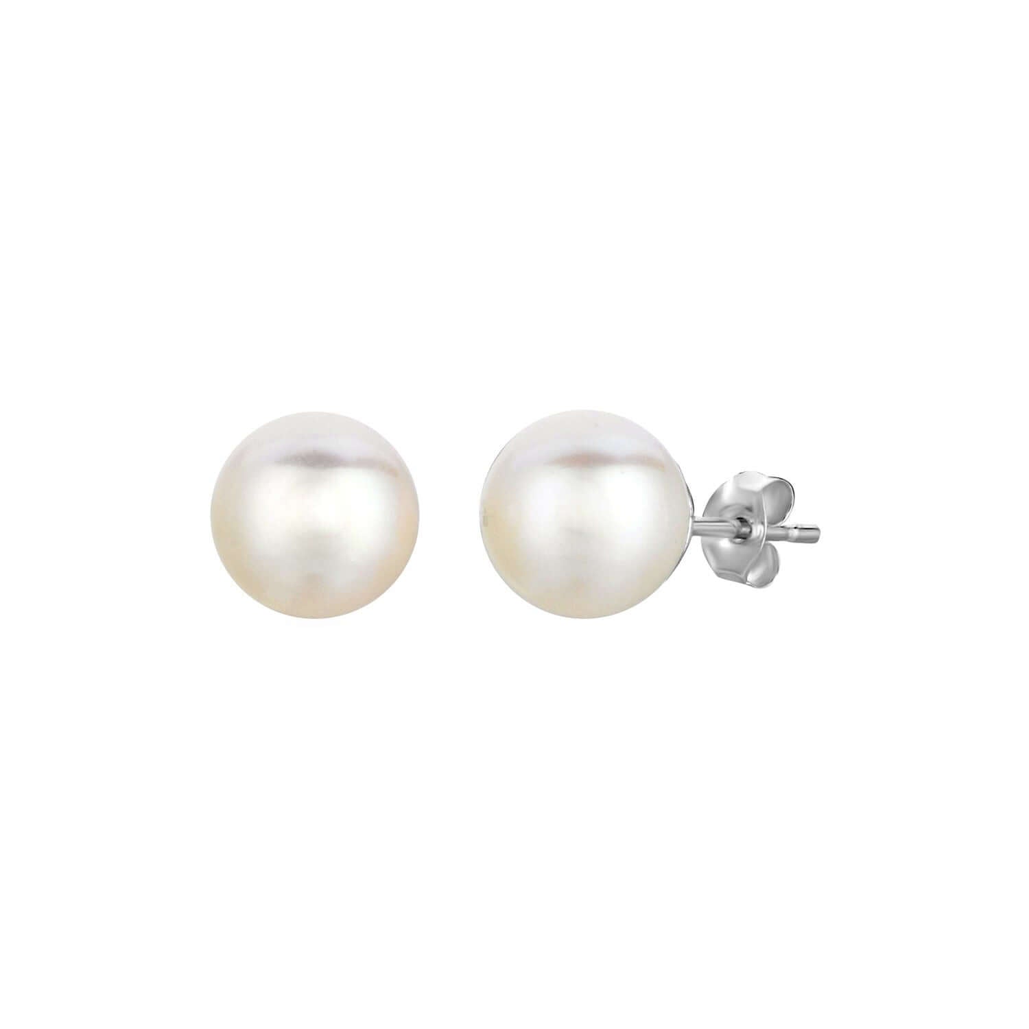 Freshwater Pearl Earrings in Sterling Silver(8mm) - Ellanice