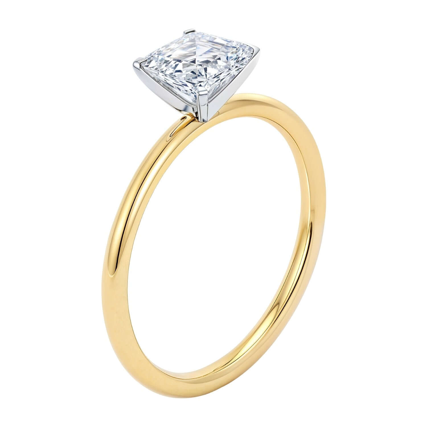 1.5 Carat IGI Certified Emerald Lab Grown Diamond Solitaire Ring in 14K Yellow Gold - Ellanice