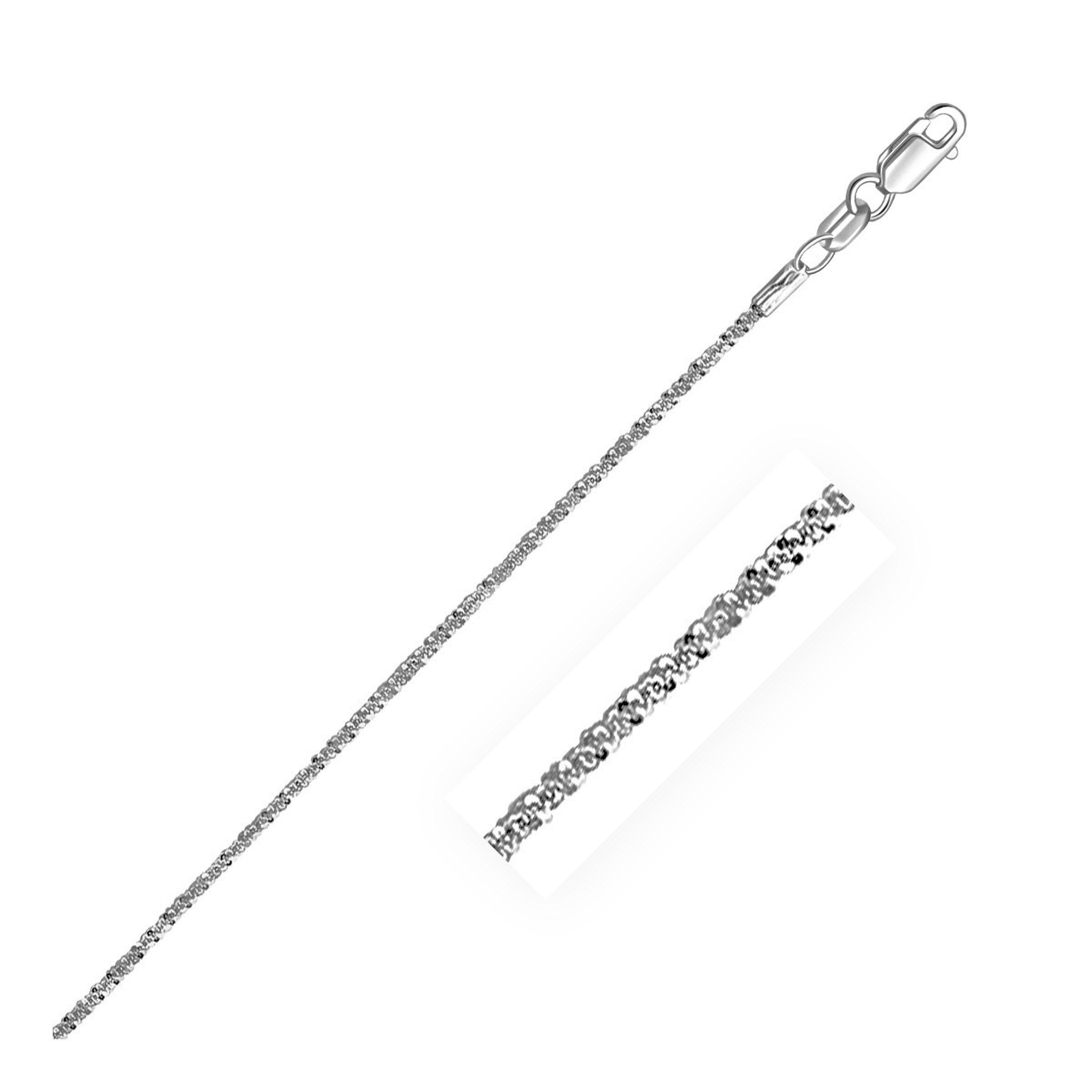 10k White Gold Sparkle Anklet 1.5mm - Ellanice