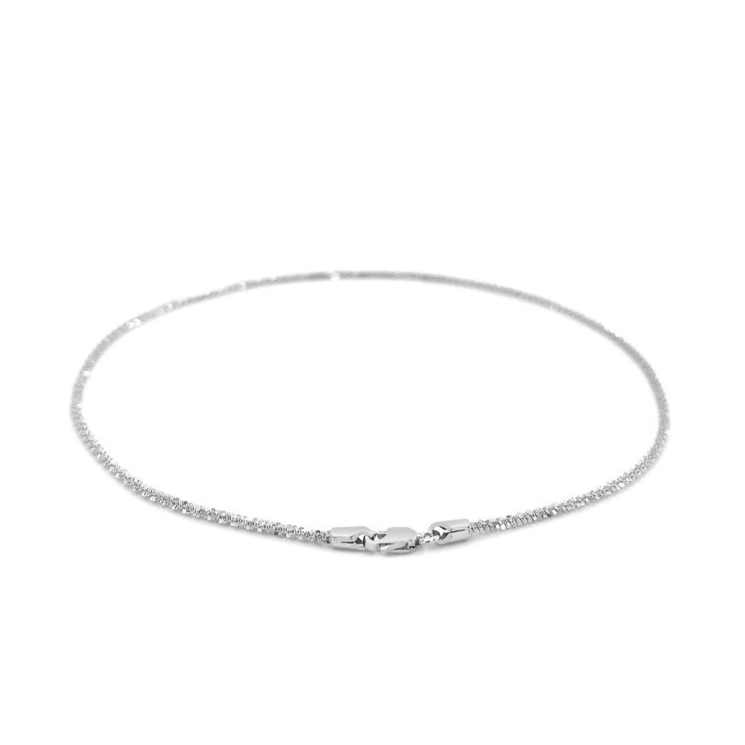 10k White Gold Sparkle Anklet 1.5mm - Ellanice