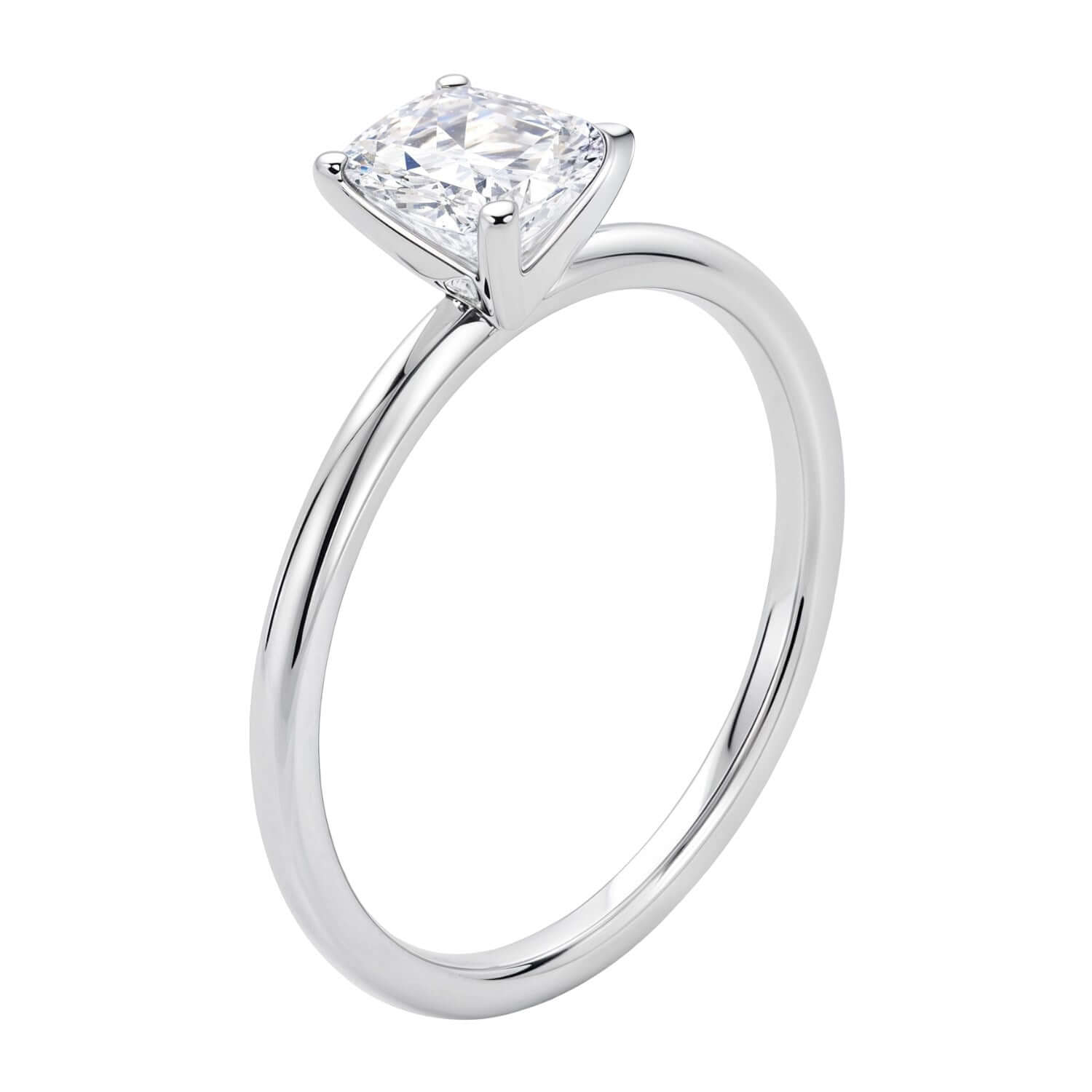 1.5 Carat Lab Grown Emerald IGI G/VS1 Diamond Solitaire Ring in Polished Sterling Silver - Ellanice